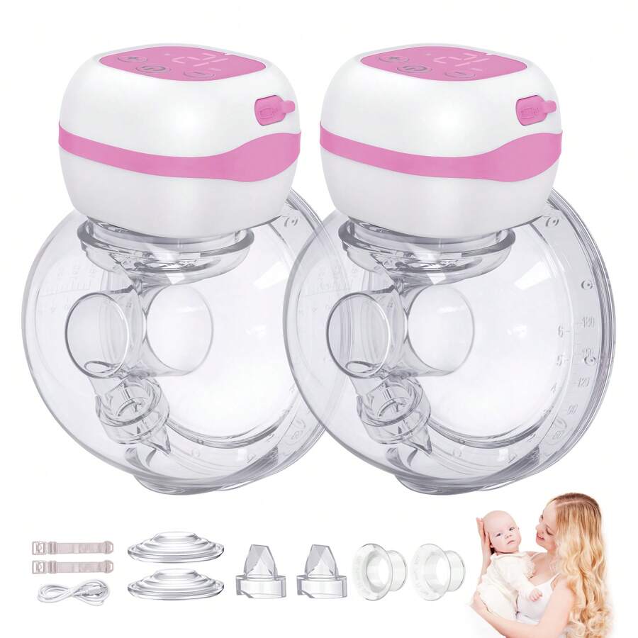 2PC  1200mAH  Baby Supplies,Baby Feeding,Hands-Free Portable With 3 Modes And 12 Levels, 5s Assembly,  Electric  Portable With 19 Mm / 21 Mm Flange