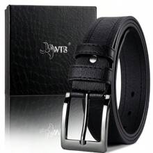 西式男士皮带，带扣休闲商务皮带，2024年新款时尚腰带，年轻一代设计，商务节日礼品皮带，精致包装适合朋友和家人 - A - 查看 1