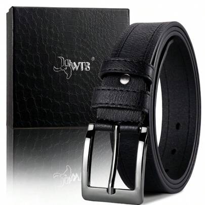 西式男士皮带，带扣休闲商务皮带，2024年新款时尚腰带，年轻一代设计，商务节日礼品皮带，精致包装适合朋友和家人