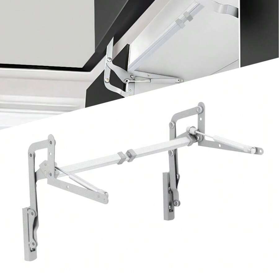 Hinges Up Stay Door Lift Hardware Fitting Pneumatic Arm Door Mount Cabinet Door W/ Adjustable Bracket Pneumatic Arm Hinge