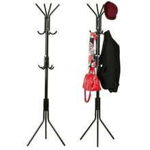 Coat Stand Metal Stand Coat Rack Hat/Jacket/Umbrella Standing Rack With 12 Hooks For Home Bedroom Entryway Hanger Organizer - Black - View 5