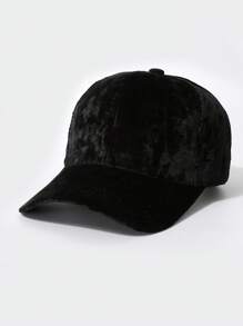 1pc Women Velvet Ombre Color Baseball Cap, Warm Winter Accessory,Summer,Beach,Hat - Multicolor - View 2