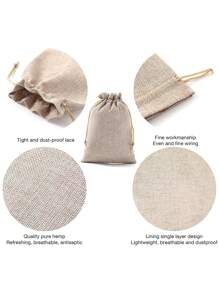 10pcs Burlap Bags With Drawstring Mixed Color Drawstring Gift Bag Jewelry Pouch Hessian Bags Burlap Sacks For Wedding Party Favors DIY Craft - 13*18cm - View 2