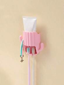 1 件牙刷架，壁挂式仙人掌形牙刷架（无需钻孔），排水防水牙刷牙膏架