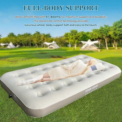Inflatable Camping Mattress, Available In 2 Sizes, Made Of PVC Material (Air Pump Not Included)