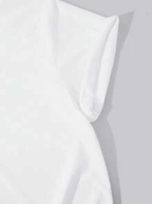 Camiseta casual de mujer de manga corta y cuello redondo - Blanco - Ver 5