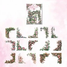 30pcs/Pack Floral Corner Stickers, Suitable For Decorating Frames, Scrapbooks, Photo Albums & Diary Borders, Self-Adhesive,School Supplies,Back To School - Multicolor - View 8