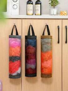 1 件壁挂式垃圾袋收纳架、塑料袋架、厨房袋子收集架、无需钻孔悬挂式杂货袋收纳架 - 彩色 - 查看 4