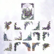 30pcs/Pack Floral Corner Stickers, Suitable For Decorating Frames, Scrapbooks, Photo Albums & Diary Borders, Self-Adhesive,School Supplies,Back To School - Multicolor - View 13