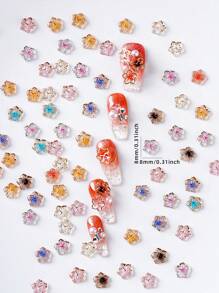 20pcs Cherry Blossom Nail Art Decoration Flower Nail Accessories Mixed Colored Fresh And Simple Flowers Nail Accessories For Spring Nail Art Suitable For Personal DIY Nail Salon Nail Charms Nail Gems Nail Supplies