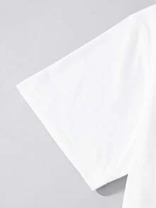 Women's Casual Short Sleeve Round Neck T-Shirt - White - View 4