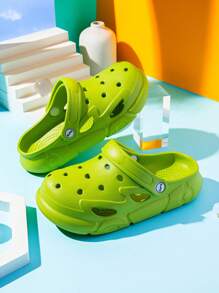 Kids Slide Sandals, Girls' Summer Casual Soft Bottom Anti-Slip Cartoon Toddler Closed Toe Clogs