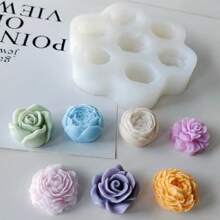 Matrițe din silicon 3D pentru lumânări cu aromă de trandafir și bujor, matrițe din ipsos DIY pentru flori mici