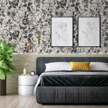 1 rouleau de papier peint auto-adhésif à motif de roses noires, noir et blanc, pour meubles, armoires, décoration de maison moderne. Plusieurs longueurs disponibles. Décoration Rama, papier peint mural, stickers muraux, décoration de chambre, décoration murale, sticker mural