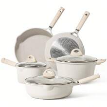 Carote Nonstick Pots And Pans Set, 8 Pcs Induction Kitchen Cookware Sets (Beige Granite) - 8 - View 1