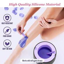 Silicone Wax Warmer Inner Bowl (Purple),Collapsible Silicone Wax Bowl For Hair Removal, Reusable Non-Stick Wax Pot Liner Easy-Clean Silicone Wax Melter Bowl For Melting Wax(Wax Spatula Sticks Not Included)