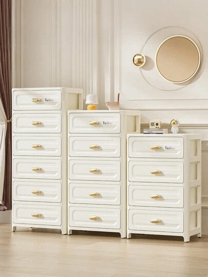 3/4/5/6 层透明面板滚动多用途储物抽屉 - 单门可折叠储物柜 - 耐用、塑料抽屉储物、节省空间的厨房储物架，用于存放零食、饮料、书架、衣物，适用于厨房、客厅、书房壁橱、浴室