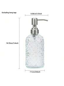 1 pieza Dispensador de jabón de manos/lavavajillas - Dispensador de jabón de vidrio - Dispensador de jabón de manos rellenable - Botellas de 380ml - Dispensador de jabón líquido, lavavajillas y loción para decoración del hogar y baño, decoración de otoño, de vuelta a la escuela