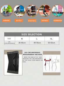 1 件男士黑色成人护膝，户外运动保护绷带，适用于篮球、足球，适合日常佩戴 - 黑色 - 查看 6