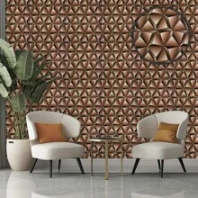 3D Wallpaper Decorative Self Adhesive Sticker - Triângulos de Cobre - 查看 3