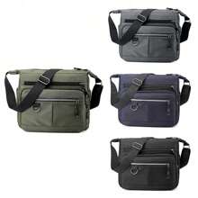Large Capacity Crossbody Bag Waterproof Messenger Bag Nylon Men's Shoulder Bag - Black - View 5