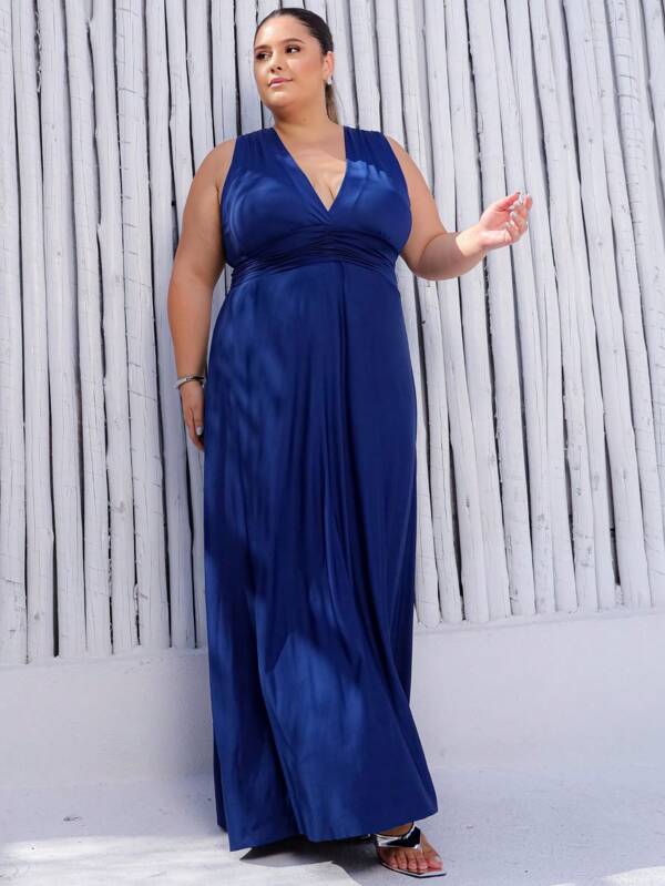 Vestido Longo Plus Size Forrado Festa Casamento Madrinha Convidada Eventos Barato