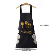 4 Pcs Kitchen Apron With Hand Wipe Pockets,Big Pocket,Hand-Wiping, Waterproof For Cooking Baking,Chef's Apron For Cooking And Baking, Resistant To Kitchen Stains And Grease(White/Black/Forest Green/Brown) - Đen/Trắng/Xanh đậm/Nâu - Xem 2
