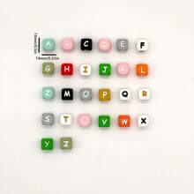 26 piezas de cuentas de silicona de 12 mm con letras del alfabeto mezcladas, suministros para hacer manualmente llaveros, cadenas de bolso, cadenas de teléfono, pulseras, collares y joyería