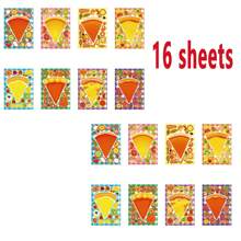 8/16pcs Pizza & Dessert Stickers For DIY, Party Decorations, Gift Bags, Sticker Book, Birthday Crafts