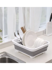 1 件可折叠碗碟架，可折叠洗碗机干燥架，适用于厨房水槽，沥水篮，厨房储物架，节省空间的碗碟收纳架厨房用具架，储物盒，便携式洗碗机架，适用于厨房、房车、露营车和旅行拖车 - 彩色 - 查看 6