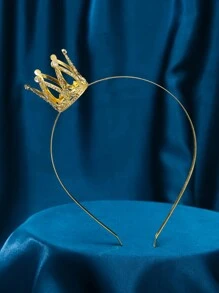 1pc Fashionable Zinc Alloy Mini Crown Headband, Suitable For Birthday, Party, Daily Wear,Wedding Hair Accessories,Summer,Beach - Multicolor - View 10