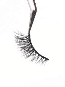 10 Pairs Cat Eye Cross-Shaped Elongated Black Eyelashes, Suitable For Daily And Date Makeup