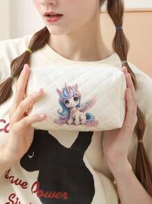 Animal Pattern Double-Sided Printed Diamond Grid Octagonal Makeup Bag Multifunctional Carry On Bag - Suitable For Girls Portable Toiletries Zipper Storage Bag For Women's Cosmetics And Travel Essentials Zipper Makeup Bag - Multicolor - View 11