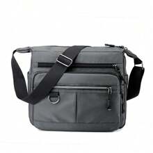 Large Capacity Crossbody Bag Waterproof Messenger Bag Nylon Men's Shoulder Bag - Black - View 7