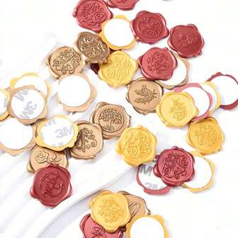 10 件/30 件蜡封贴纸，各种颜色信封封口贴纸信封封口自粘贴纸，用于信封密封、装饰品、婚礼请柬、礼品包装、易于粘贴、无需打孔、蜡封贴纸贴花