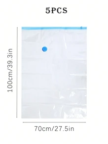 6 pièces Sacs de compression sous vide transparents avec pompe à main, organisateurs de voyage en plastique portatifs économisant de l'espace, sacs de rangement de vêtements hermétiques de grande capacité pour la maison, sacs de compression de bagages étanches, anti-mites anti-moisissure