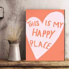 This Is My Happy Place Poster, Vintage Art, Pink And Orange Poster, Wall Art, Wall Decoration, Ideal Gift For Bedroom Living Room And Kitchen Corridor, Wall Art, Wall Decoration, Autumn Decoration, Room Decoration, 1 Oil Painting In Wood Frame (3) Thickness 2.25cm/0.9Inch, High Quality Wall Painting Poster, Direct Wall Painting, Home Gift Decoration, Room Decoration Aesthetics, Wall Decoration Art, Christmas Gift, Christmas Decoration, Perfect Gift, Living Room, Bath Room, Bedroom, Kitchen, Room Decoration, Trump, Wall Art, Wall Decoration, Fig, Decorations Customs Clearance, Art Bedroom Poster Wall Art Cleaning Activities Closed - Dusty Pink - View 3