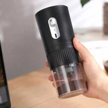 1 件 USB 供电小型电动家用咖啡豆研磨机，全自动便携式咖啡粉机，适合返校使用 - 黑色 - 查看 10