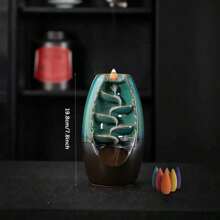 陶瓷玫瑰石英水晶树香炉，瀑布回流香架，适用于瑜伽、冥想和家居装饰、空气净化器，是送给妈妈的理想礼物 - 水晶樹彎曲款 - 查看 15