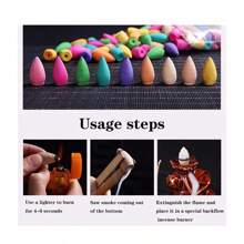 600Pcs Backflow Incense Natural Fragrant Indoor Use For Deodorization & Air Purification, Variety Of Scent: Sandalwood, Agarwood, Rose, Wormwood, Lavender, Great For Bathroom, Anti-Mosquito & Soothing Sleep, Yoga & Meditation, Party Decoration