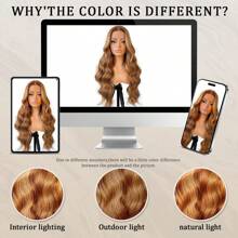 13X4,5X1,5 Glueless Lace Front Perücke, vorgezeichnete synthetische Körperwellen-Perücke zum Aufsetzen und Losgehen, Lace Front Perücke für Frauen