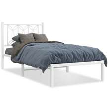 Stylish White Bed Frame With Headboard 790cm Mattress Not Included - White - View 2