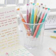 186pcs Set Morandi Gradient Color Neutral Ballpoint Pen, 0.5mm Transparent Barrel, Suitable For Drawings, Highlighting, Can Be Used As Arts & Crafts, Holiday, Birthday, Back-To-School Gifts, Party Favors - Multicolor - View 11