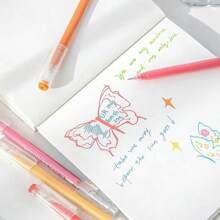 186pcs Set Morandi Gradient Color Neutral Ballpoint Pen, 0.5mm Transparent Barrel, Suitable For Drawings, Highlighting, Can Be Used As Arts & Crafts, Holiday, Birthday, Back-To-School Gifts, Party Favors - Multicolor - View 8