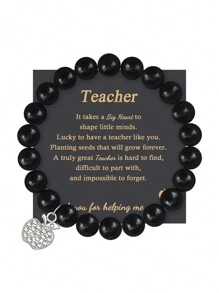 1PC Valentine's Day Gift For Teacher Apple Bracelet, Mother's Day Gift For Teacher, Christmas Gift For Teacher Apple Bracelet, Teacher's Day Gift For Teacher, Thanks Gift For Teacher, Mom, Mother, Mother's Day, Gift