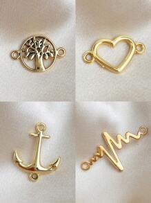 10 件不锈钢金色双孔饰品/吊坠适用于 DIY 珠宝制作手链、项链配件