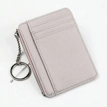 Zipper Bag Slim Lychee Coin Multi-Slot ID Holder Zipper Key Holder Zipper Multiple Slots Women's Slim Card Holder Card Holder Wallet Business Card Holder Credit Card Holder For Men Wallet Mini Wallet Purse Wallet Wallet Keychain Card Wallet