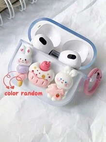 1 Funda protectora Bluetooth tipo concha con diseño lindo de conejito, helado y donut de verano compatible con Airpods 1/2/3/4/Pro/Pro2
