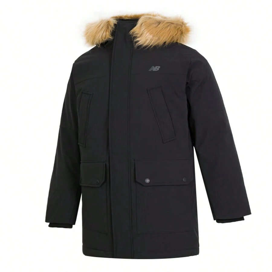 New Balance Men's Down Jacket, 2026 New Winter Sports Casual Warm Windproof Jacket AMJ44300BK - Black - View 1