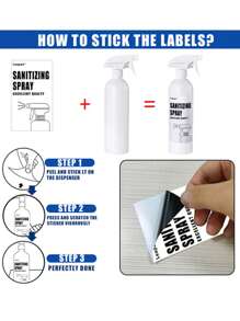 LEAPAIR 1/2 Peças Garrafas de Spray Reutilizáveis Brancas/Pretas de 500ml com Adesivo de Rótulo, Rótulo para SPRAY DESINFETANTE/GARRAFA DE SPRAY, Garrafas de Spray de Plástico para Limpeza, Garrafa Borrifadora de Água para Jardim, Garrafa de Spray de Gatilho de Limpeza de Plástico, Recipiente de Viagem para Limpeza, Jardim, Cozinha, Plantas, Cabeleireiro, Decoração Doméstica de Banheiro, Decoração de Outono, Volta às Aulas